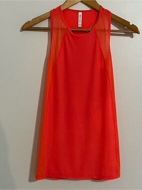 NWOT Athleta Bright Orange Pinkish Racerback Tank Top Nylon Spandex